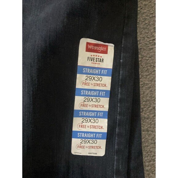 Wrangler Straight Fit Jeans Men's Size 29x30Premium Quality Blue Jeans Dark - Picture 10 of 10